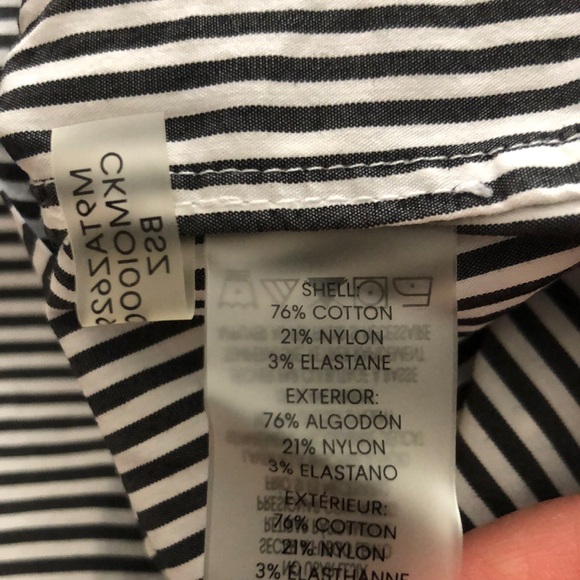 Calvin Klein Black and White Striped Blouse - Picture 9 of 9